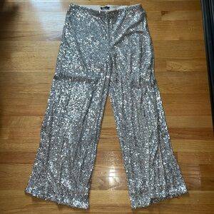 Sparkly silver pants- perfect for New Year’s party